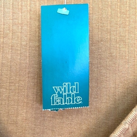 Wild Fable - NWT Ribbed Brown Tie Short Sleeve Bodysuit Size Medium - Picture 9 of 16